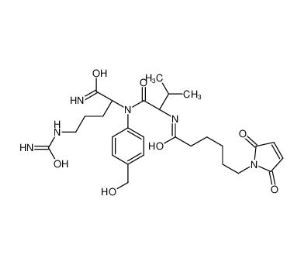 N- [6 - (2, 5-dihydro - 2, 5-diokso-1H-pirol-1-ilo) -1-oksoheksylo] -L-walilo-N5- (aminokarbonyl) - N- [4- (hydroksymetylo) fenylo] -L-ornitynoamid CAS 159857-80-4