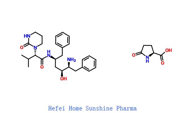 N-(4-Amino-1-benzylo-3-hydroksy-5-fenylo-pentylo)-3-metylo-2-(2-okso-tetrahydro-pirymidyn-1-ylo)-butyramid 5-oksopirolidyno-2-karboksylowy Kwas CAS 192726-06-0